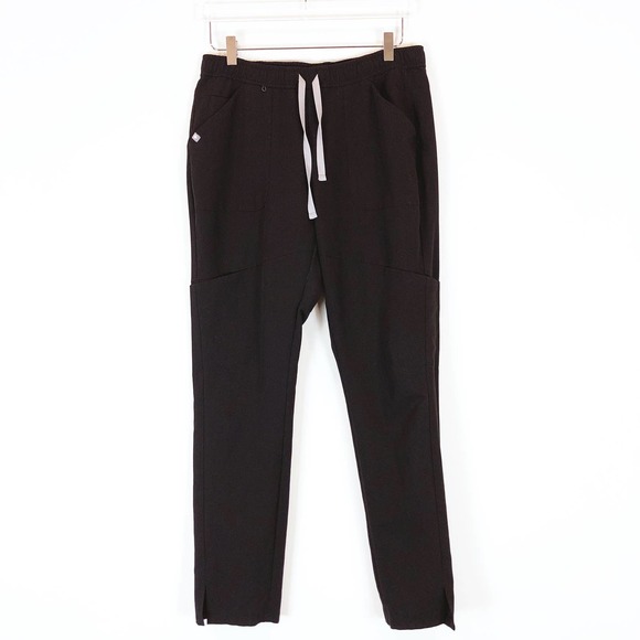 Figs Pants - Figs Straight Leg Scrub Pants in Black Size Women's Medium